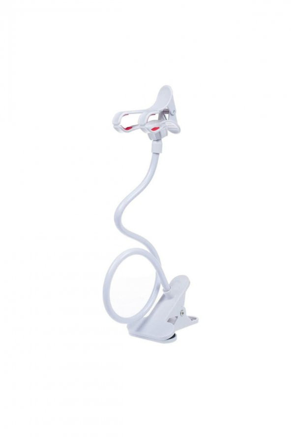 Masaüstü Akrobat Spiral Gövdeli Oynar Başlık Telefon Tutucu Beyaz - 4