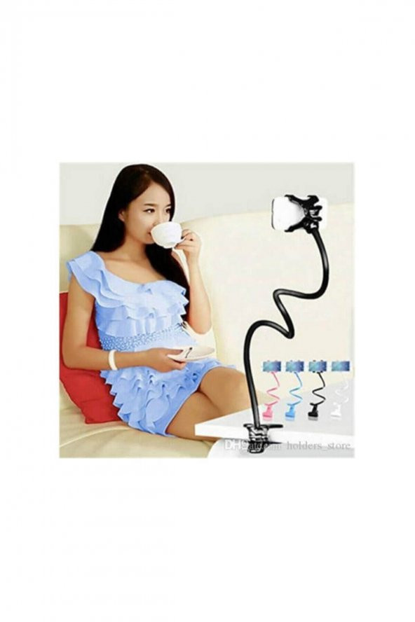 Masaüstü Akrobat Spiral Gövdeli Oynar Başlıklı Telefon Tutucu - 7