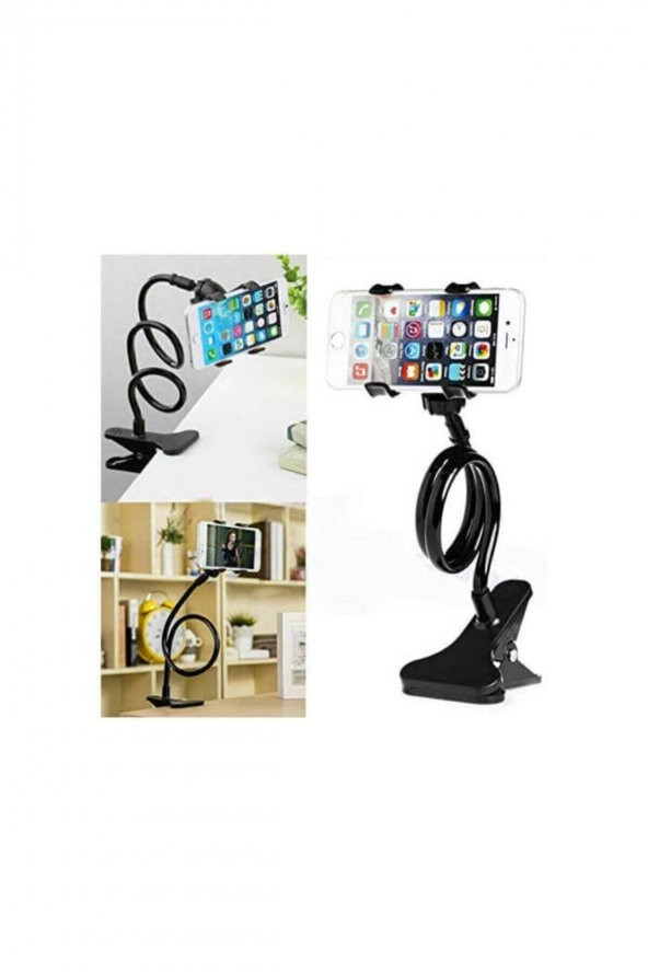 Masaüstü Akrobat Spiral Gövdeli Oynar Başlıklı Telefon Tutucu - 8