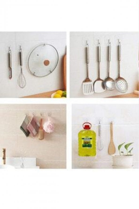 Kendinden Yapışkanlı Şeffaf Askı 5 Li Set - 3