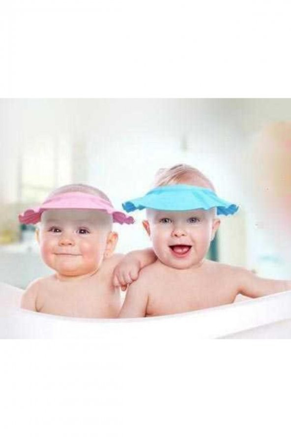 0-5 Yaş Çocuklar Için Düğmeli Su Kaçırmaz Bebek Banyo Duş Şapkası - 4
