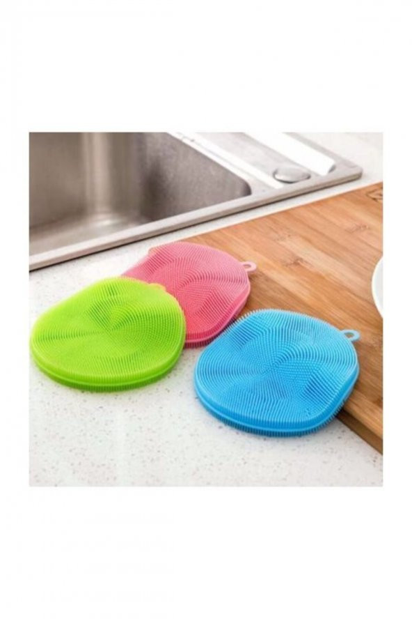 Silikon Bulaşık Yıkama Fırçası Süngeri Pedi Mutfak Temizleme Tükenmeyen (2 ADET) - 3