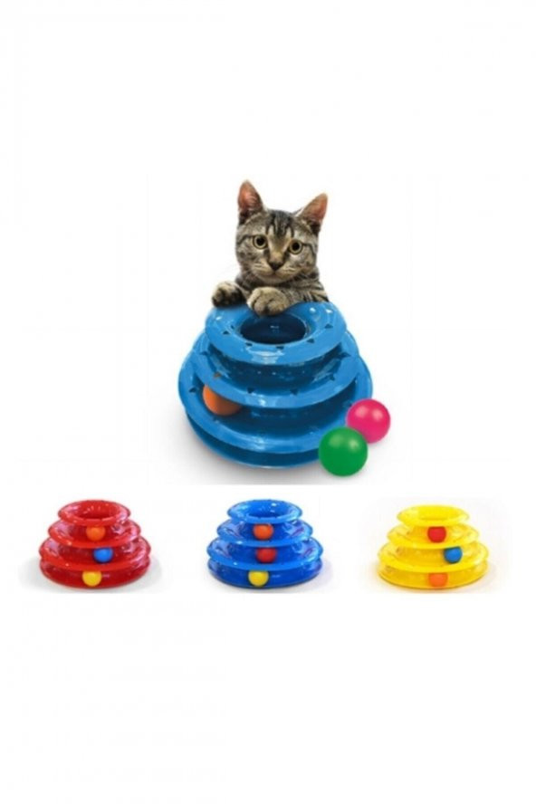 Tower Of Tracks Toplu Yuvarlak Kedi Oyuncağı Kedi Eğlencesi 3 Katlı Oyuncak