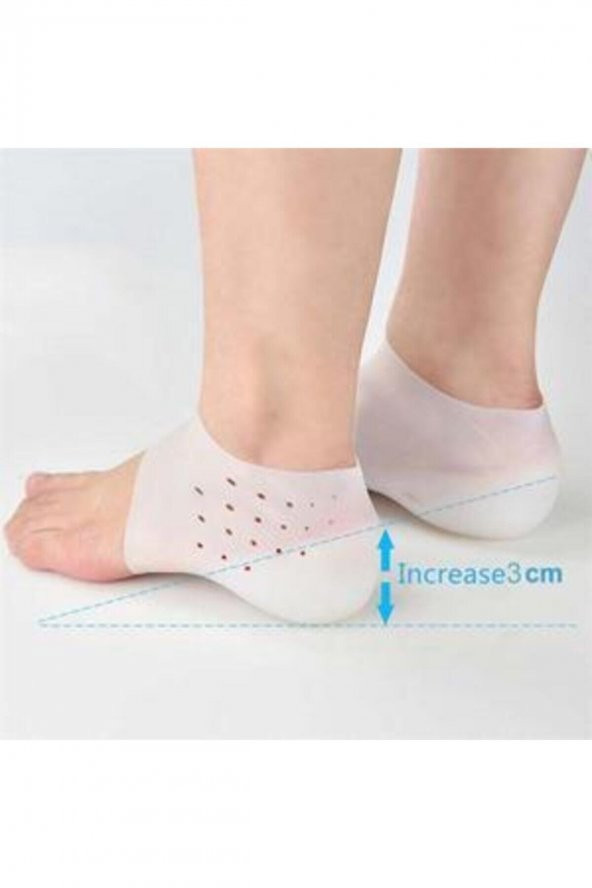 3,5 cm Gizli Topuk Çorabı Silikon Boy Uzatıcı Ayak Çorap - 2