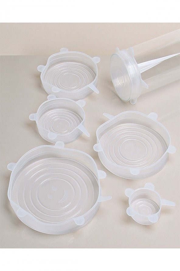 Silikon Kapak Set Yıkanabilir, Mikrodalga Fırında Kullanıma Uygun Hava Almaz 6lı Streç Kapak - 7
