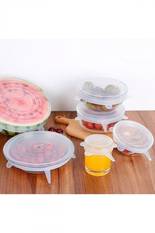 Tazeliği Koruyan 6 Lı Silikon Strech Kapaklar - 2