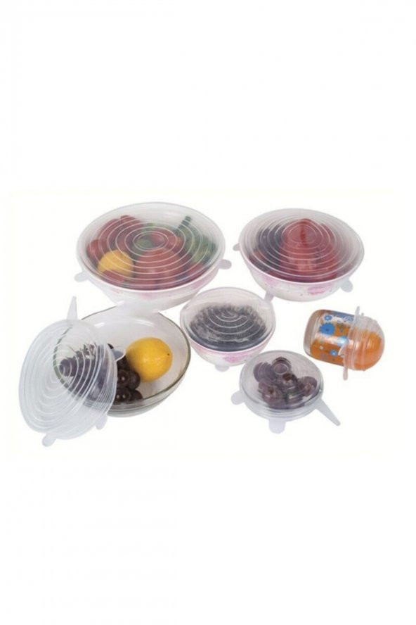 Tazeliği Koruyan 6 Lı Silikon Strech Kapaklar - 3