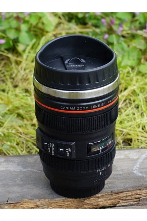 Objektif Görünümlü Lens Kupa Çelik Kahve Çay Termos Mug Bardak