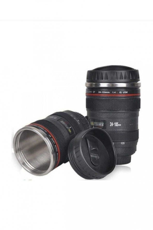 Termos Kupa Bardak Objektif Görünümlü Lens Kupa Çelik Kahve Çay Termos Mug Bardak - 2