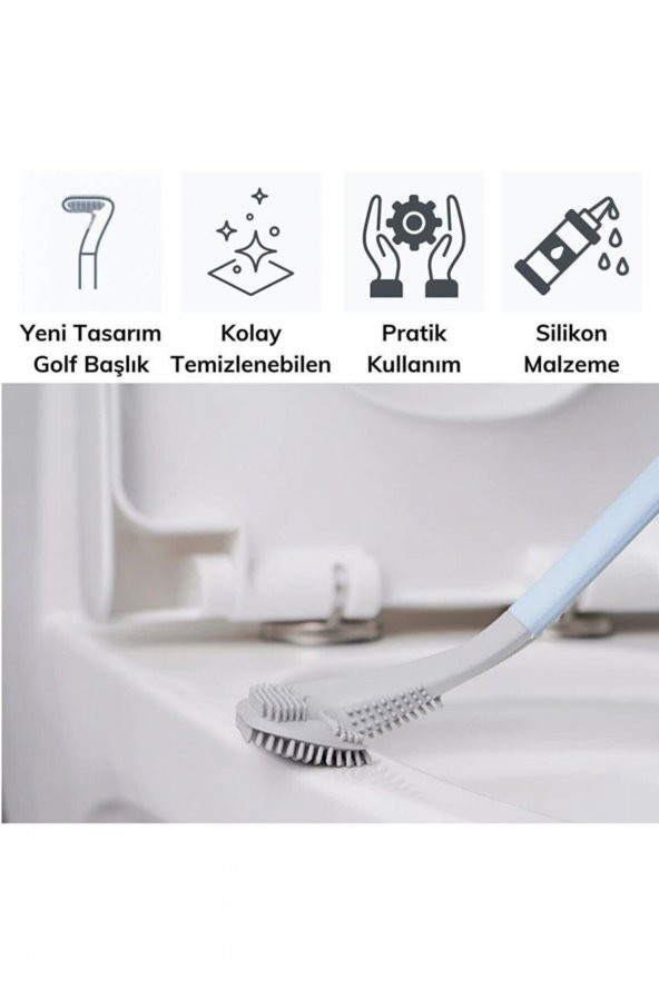 Ergonomik Tasarımlı Silikon Tuvalet Fırçası - 6