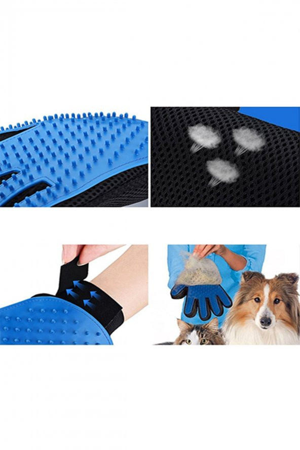 Köpek Kedi Saç Tüy Toplama Temizleme Eldiveni Yapışkanlı Tarama - 4