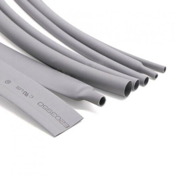 Isı ile 2/1 Daralan Makaron 13 mm - Gri - 100 Metre