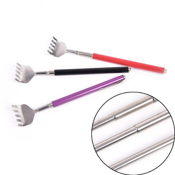 Teleskobik Sırt Kaşıyıcı Metal Kaşağı Kaşıma Aleti Sırt Kaşıma Aparatı Metal  51 Cm - 4
