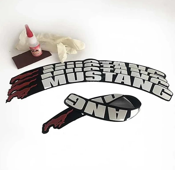 Mustang 3d Lastik Yazısı Kauçuk - Full İçerik Uygulama Aparatlı - A+ Dayanıklı Ürün - 2