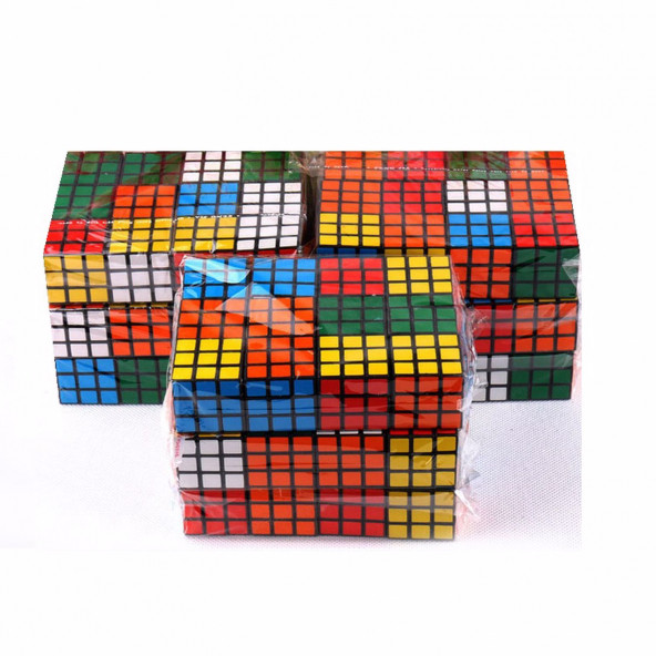 12 ADET MİNİ RUBİK ZEKA KÜPÜ SABIR KÜPÜ 3x3 ANAHTARLIK - 3