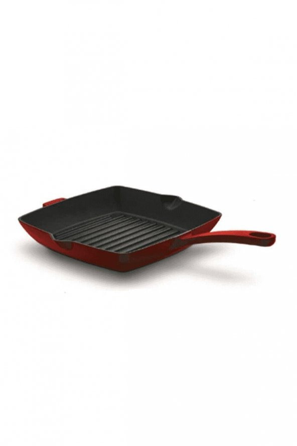 Korkmaz A2846-1 Cata Kare Grill Döküm Tava Kırmızı 26X26