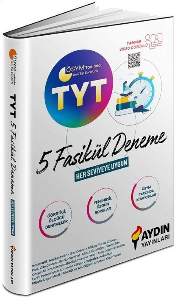 TYT 5 Fasikül Tamamı Video Çözümlü Deneme Aydın Yayınları