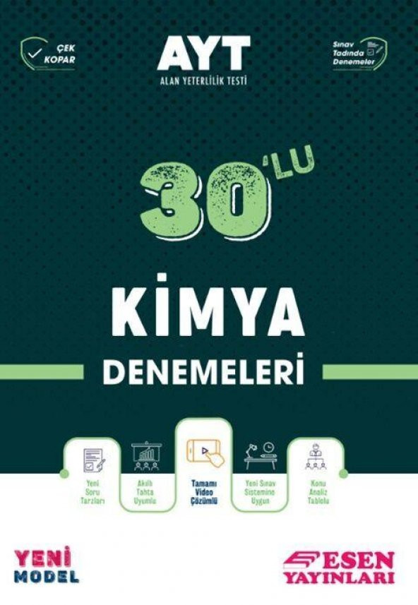 AYT Kimya 30 lu Deneme Esen Yayınları