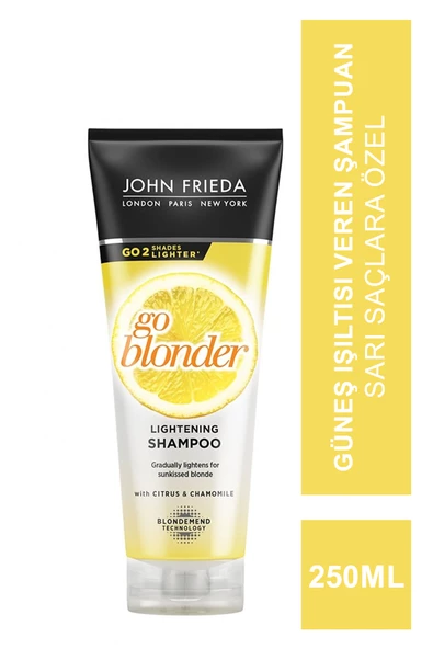John Frieda Sheer Blonde Go Blonder Lightening Shampoo 250 ml Sarı Saçlara Özel Güneş Işıltısı Veren Şampuan