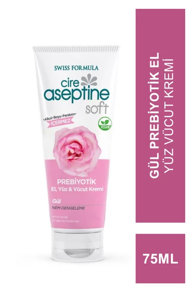 Cire Aseptine Soft Prebiyotik El Yüz Vücut Kremi Gül 75 Ml