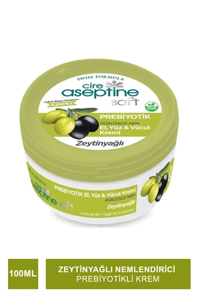 Cire Aseptine Soft Zeytinyağlı Nemlendirici Pürüzsüzleştirici Prebiyotikli Krem 100 ml