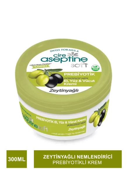 Cire Aseptine Soft Zeytinyağlı Nemlendirici Pürüzsüzleştirici Prebiyotikli Krem 300 ml