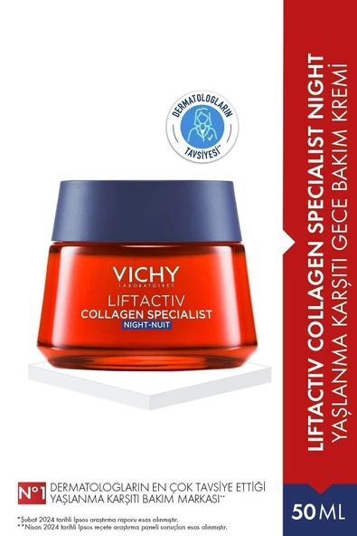Vichy Liftactiv Collagen Specialist Yaşlanma Karşıtı Gece Bakım Kremi 50 ml