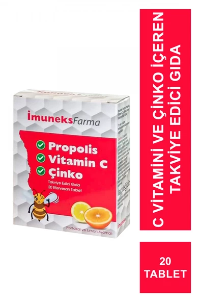 İmuneks Propolis , Vitamin C ve Çinko 20 Tablet