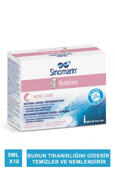 Sinomarin Babies Deniz Suyu Serum Fizyolojik 5ml x 18 Flakon