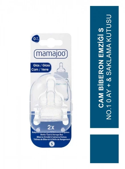 Mamajoo Cam Biberon Emziği S No.1 0 ay + & Saklama Kutusu