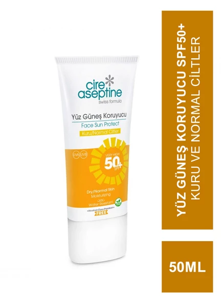 Cire Aseptine Sun Yüz Güneş Koruyucu Spf50+ Kuru ve Normal Ciltler 50 ml