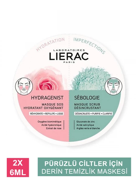 Lierac Hydragenist & Sebologie Duo Mask 2x6 ml