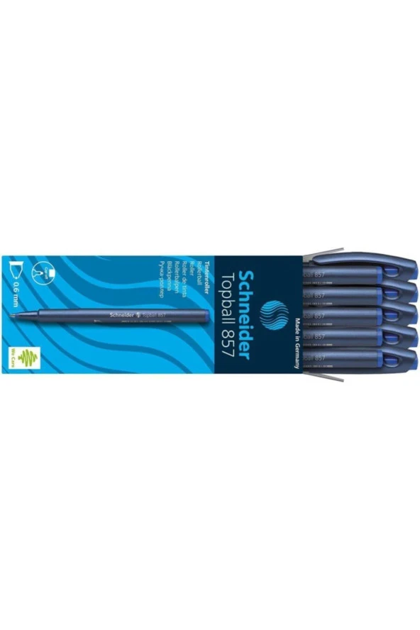 Schneider Topball Konik Uçlu Roller Pilot Kalem 0.6 mm Konik Uçlu Pilot Kalem Mavi (10 Lu Paket)