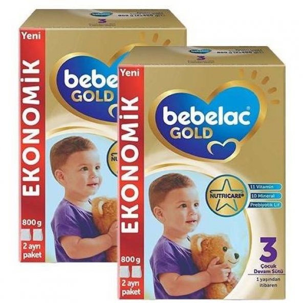 Bebelac Gold 3 Çocuk Devam Sütü 800 gr - 2 Adet
