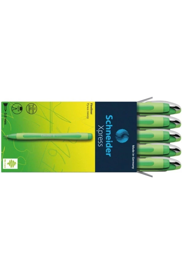 Schneider Fineliner Xpress 0.8 Mm Keçe Uç Kalem Yeşil (10 Lu Paket)