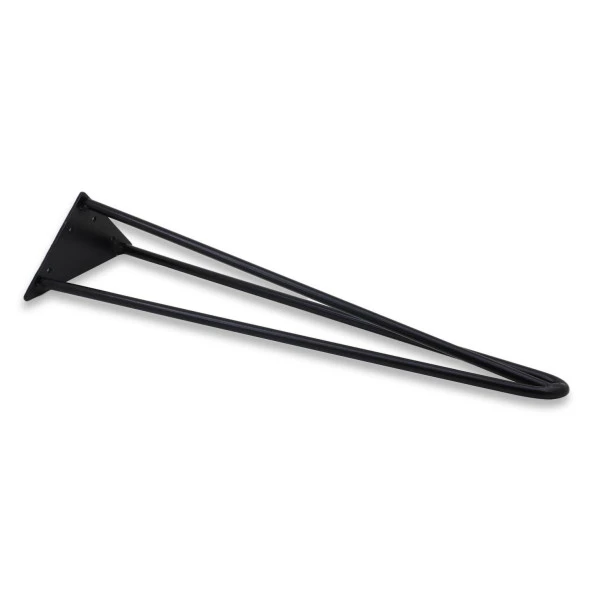 Üçgen Mobilya Masa Sehpa Ayağı 40 cm Mat Siyah Metal Ayak - Resim 3