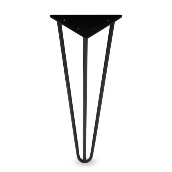Üçgen Mobilya Masa Sehpa Ayağı 40 cm Mat Siyah Metal Ayak - Resim 5