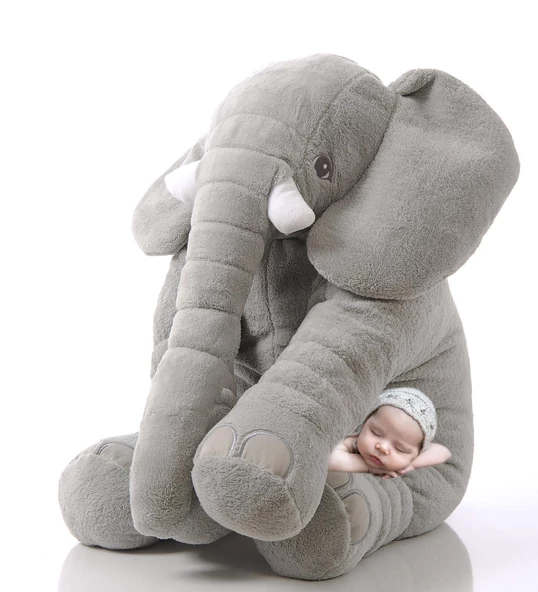 Uyku Arkadaşım Jumbo  Fil - Büyük Yumuşacık Peluş Fil- 90 cm - 4