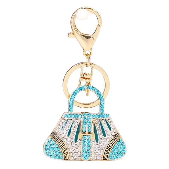 Kristal Taşlı Çanta Anahtarlık Mavi No.1 ürün görseli