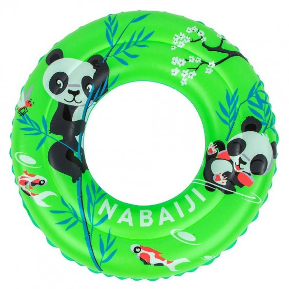 Nabaiji Çocuk Yüzme Simidi 51 Cm Yeşil Panda Desenli (3-6 Yaş)