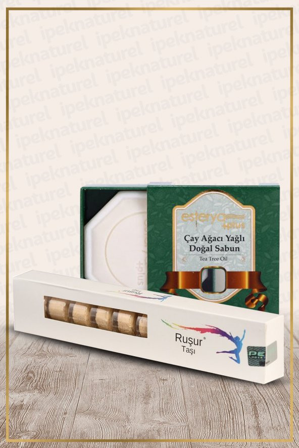 Çay Ağacı (Çayağacı) Yağlı Doğal Sabun ve Kutulu Mühürlü 1.kalite Ruşur (sefidab) Taşı