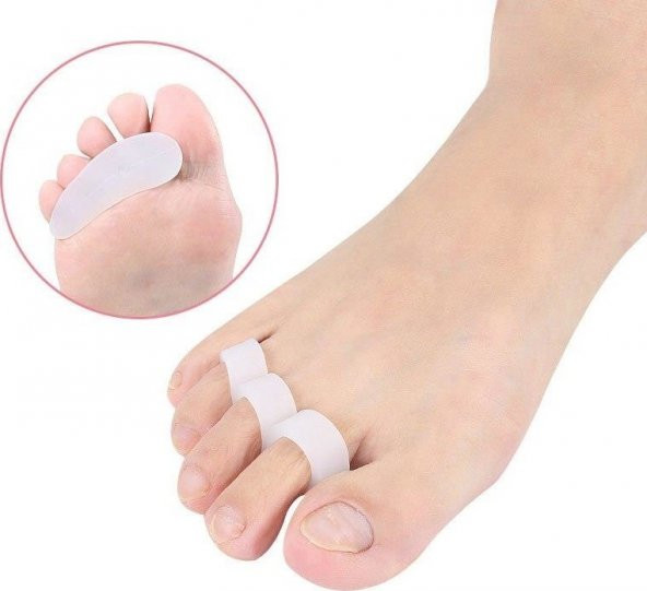 Bunionettes Ayak Çekiç Parmak 3 Parmağa Geçen Çekiç Koruyucu Makaralı 1 Çift Silikon Yastıklı - 2