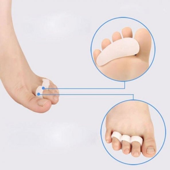 Bunionettes Ayak Çekiç Parmak 3 Parmağa Geçen Çekiç Koruyucu Makaralı 1 Çift Silikon Yastıklı - 4