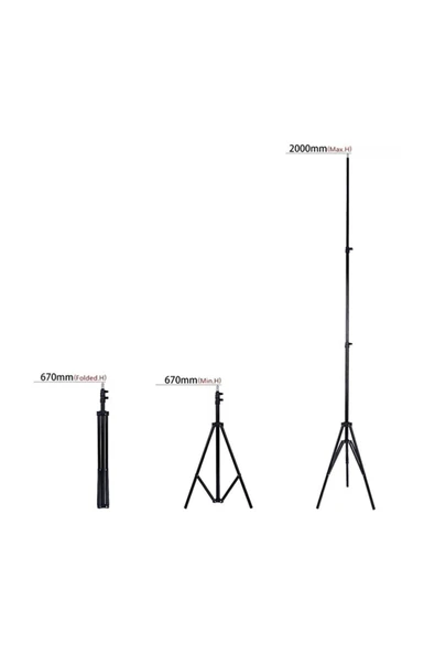 200 Cm Metal Tripod Fotoğraf Stüdyo Lamba Tutucu Lamba Işık Ayağı TripotTelefon Tutucu - 6