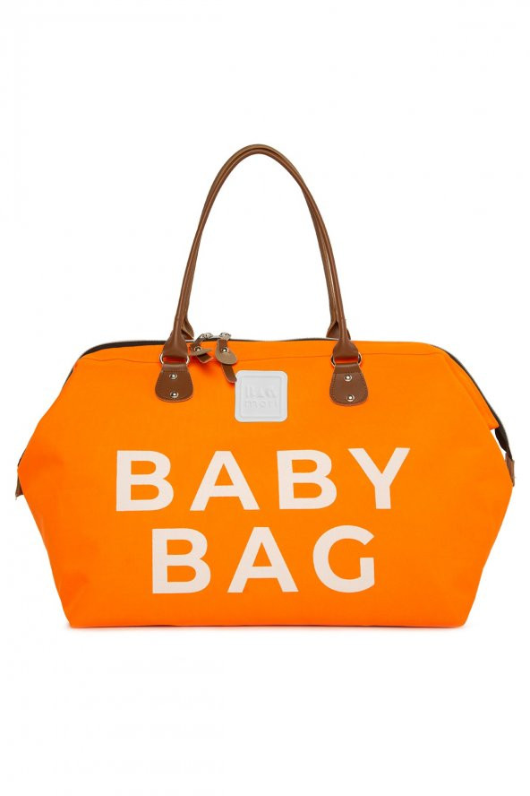 Bagmori Turuncu Baby Bag Baskılı Bebek Bakım Çantası