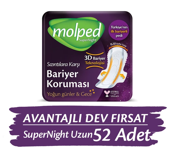 Molped Supernight Uzun Avantajlı Dev Fırsat Paketi 52 Adet