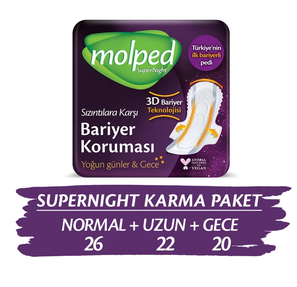 Molped Supernight Süper Ekonomik Karma Paket 68 Adet
