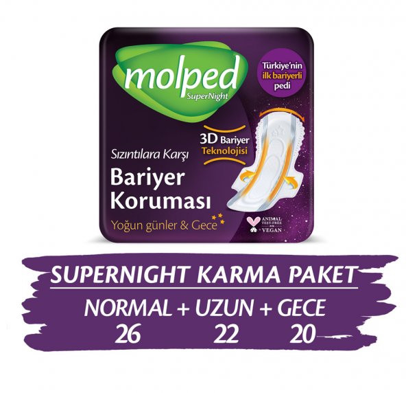 Molped Supernight Süper Ekonomik Karma Paket 68 Adet