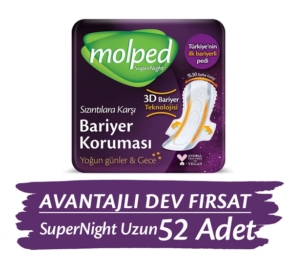 Molped Supernight Uzun Avantajlı Dev Fırsat Paketi 52 Adet