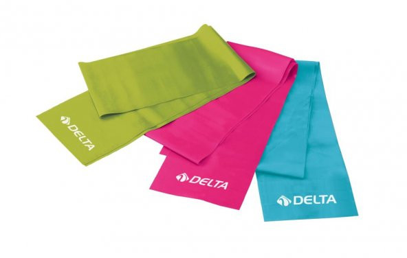 Delta 3 lü Pilates Bandı 150 cm x 15 cm Egzersiz Direnç Lastiği